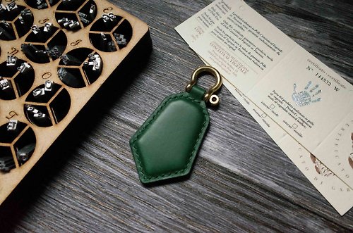 IPPI手作革物 造型悠遊卡 晶片吊飾－鑰匙圈款－綠色