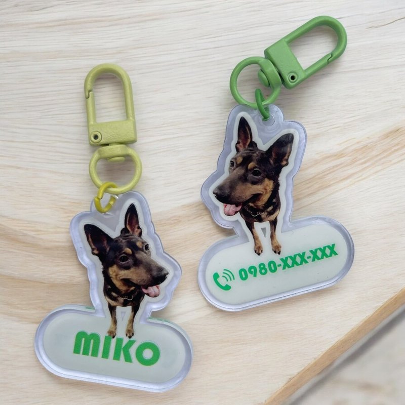 [Customized-Pet Name Tag] Cat Name Brand Dog Name Brand Pet Tag - ปลอกคอ - อะคริลิค สีใส