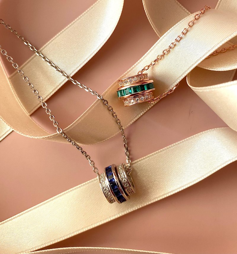 Time Wheel Necklace/ White Gold/ Rose Gold Plated 925 Sterling Sliver - สร้อยคอ - เงินแท้ หลากหลายสี