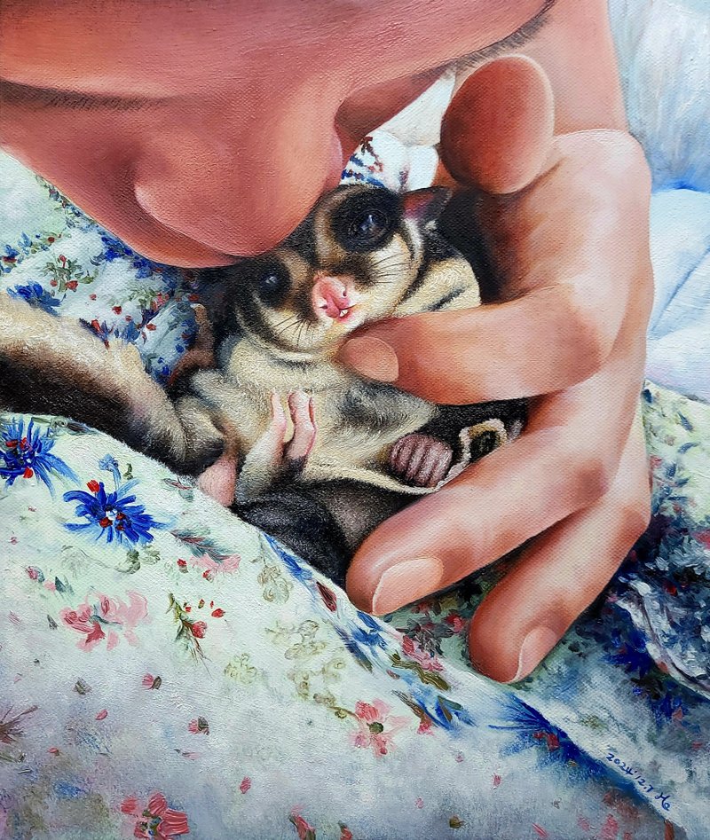 Exquisite hand-painted oil paintings and close-ups of fur babies’ lives are unique and customized. - โปสเตอร์ - สี หลากหลายสี