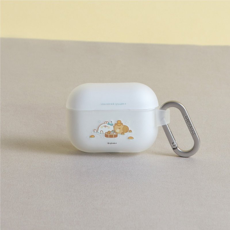 醜白兔水豚泡澡強悍防摔AirPods保護套 - AirPods/耳機保護套 - 塑膠 多色