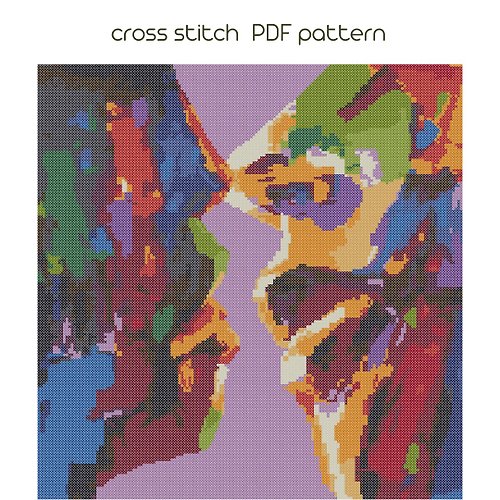 NaraXstitch patterns 十字繡圖案 Kiss cross stitch, Pop Art cross stitch pattern, Modern cross stich /34/