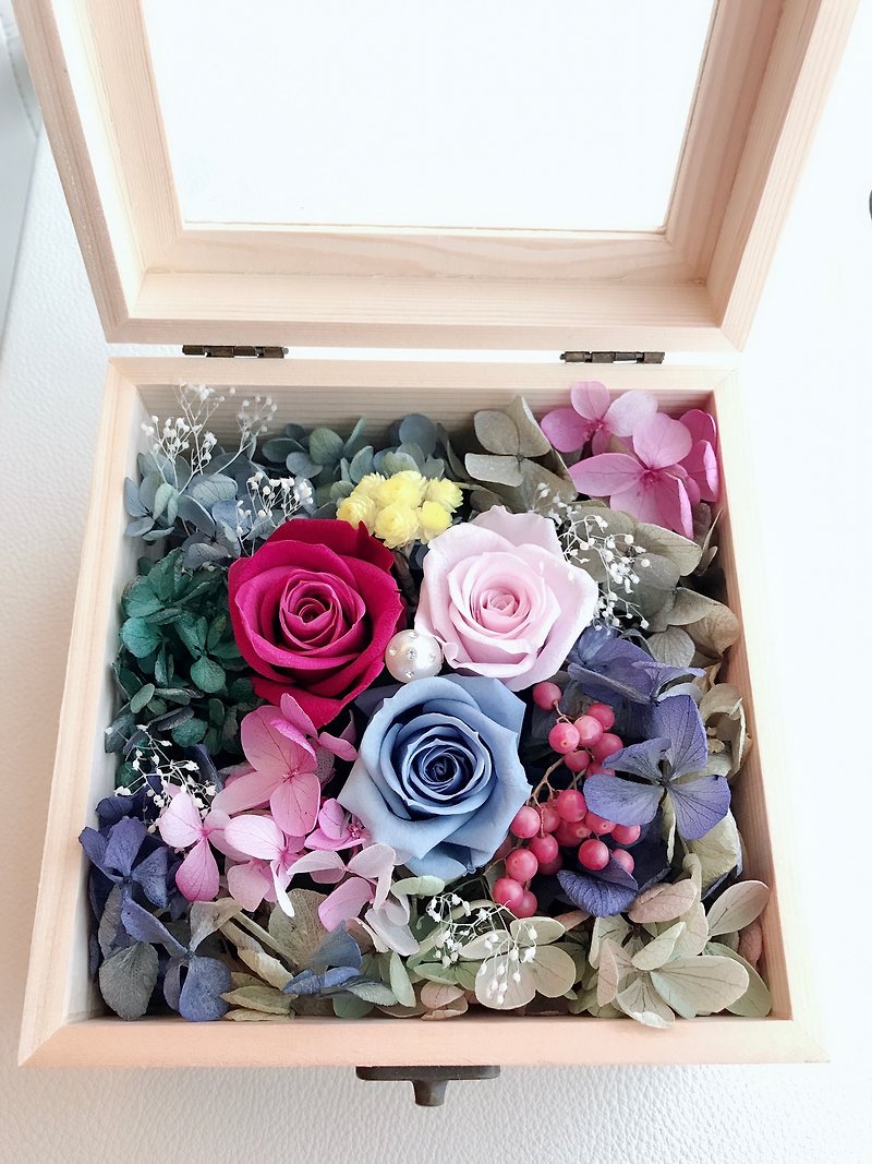 Set as not withered box / purple flower sea - ของวางตกแต่ง - พืช/ดอกไม้ สีม่วง