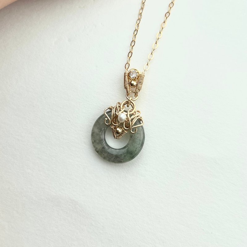 Black Jadeite Pendant Jade necklace - สร้อยคอ - หยก 