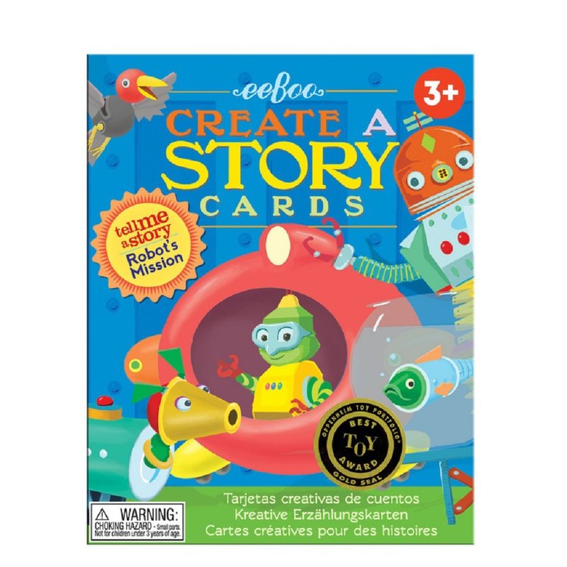 eeBoo 故事卡 - Robot Create A Story Tell Me A Story 機器人 - 桌遊/卡牌 - 紙 藍色