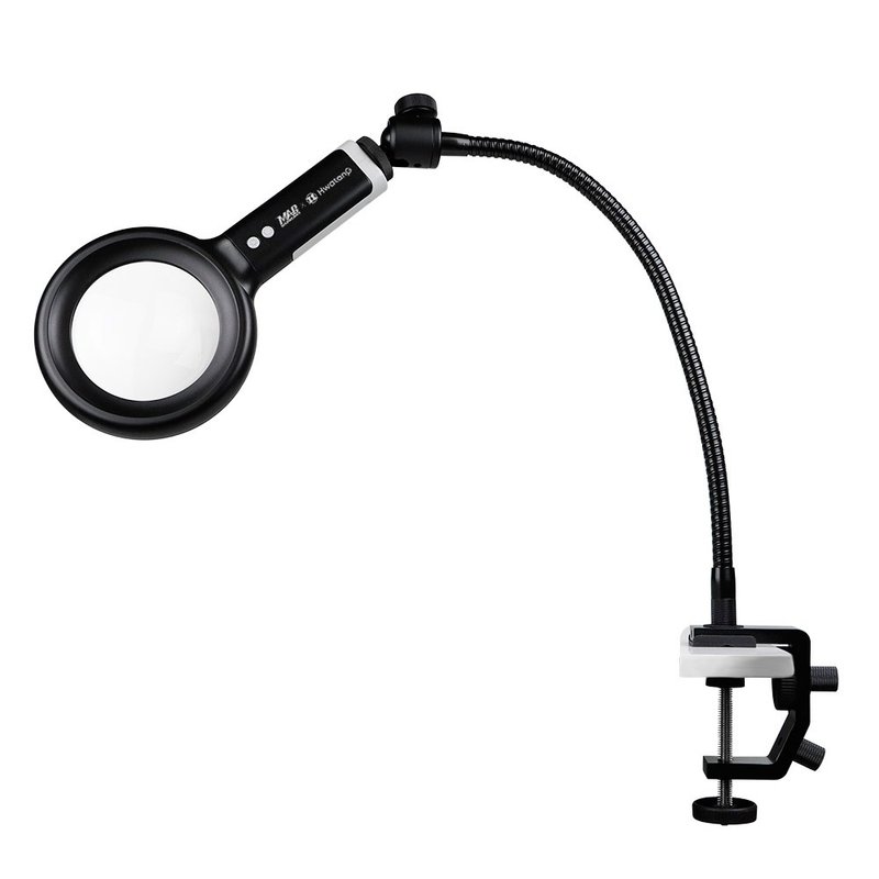 Refurbished[OHBIG x MAD joint] 2.3x/5D spherical white glass LED dimmable and color-adjustable magnifying glass - Other - Glass Black