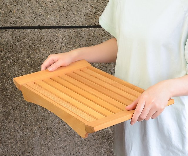 台灣檜木托盤-柵格式|用日式居家的多用途茶托餐盤端茶水點心接待- 設計