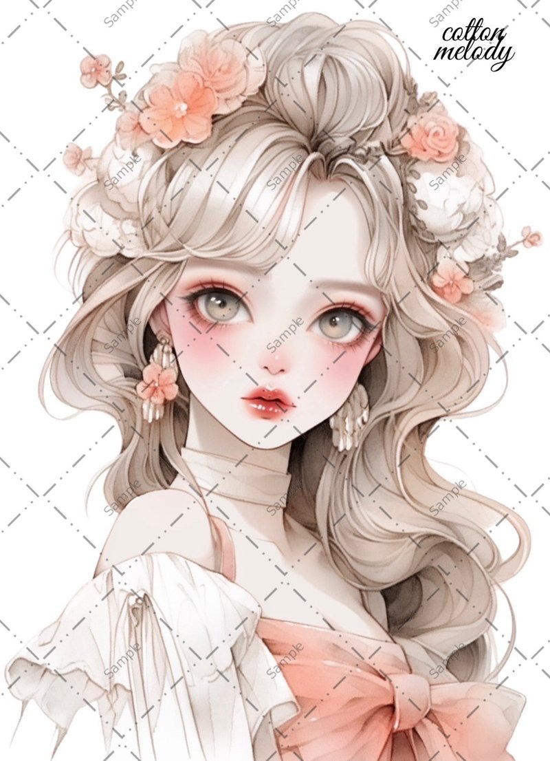 original sticker no.476 人物ステッカー オリジナルステッカー 人物ステッカー 女の子ステッカー オリジナル人物ステッカー - 貼紙 - 紙 