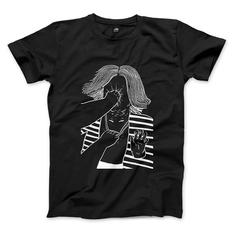 Time Travel PUNCH - Black - Neutral T-Shirt - เสื้อยืดผู้ชาย - ผ้าฝ้าย/ผ้าลินิน สีดำ
