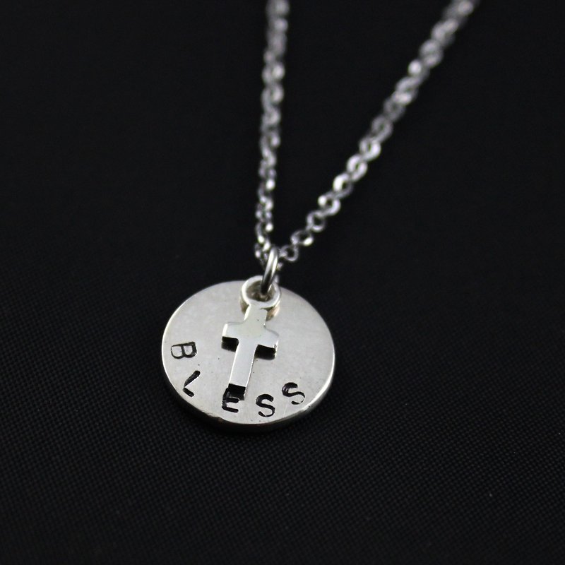 Customized Gift Cross Alphabet Sterling Silver Necklace - Necklaces - Other Metals Silver
