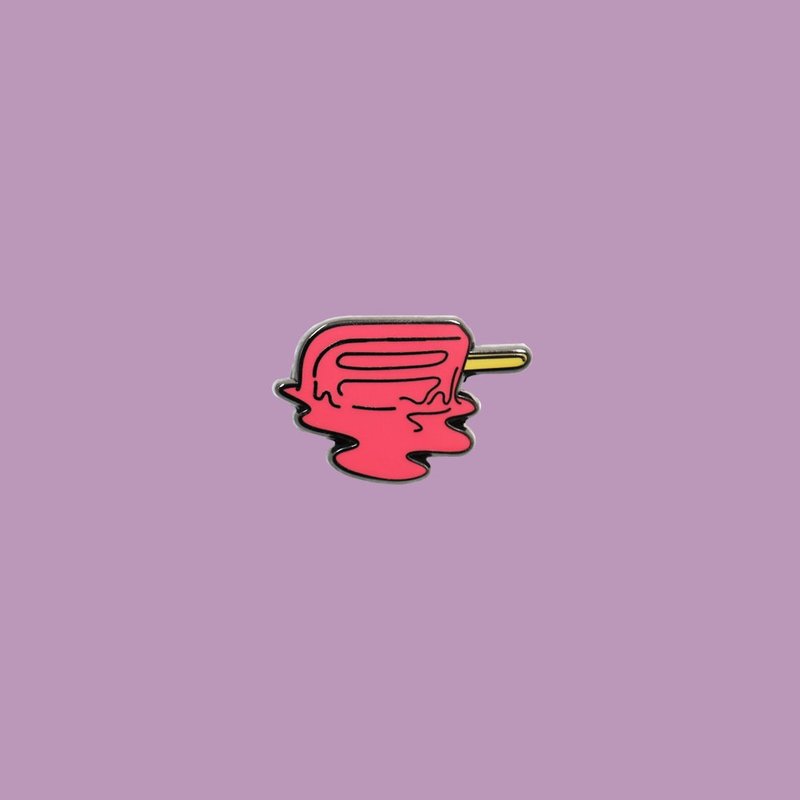 POPSICLE PIN BADGE BROOCH - 胸針 - 其他金屬 粉紅色