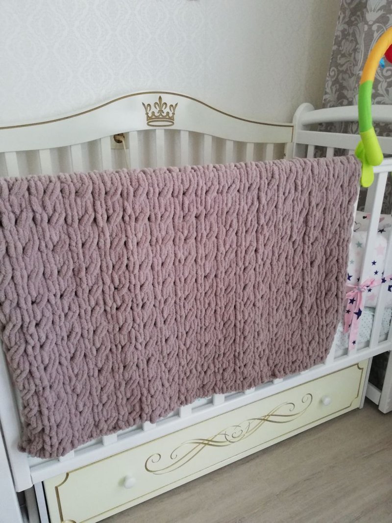 Custom baby blanket chenille blanket best gift for baby - 嬰兒地墊/遊戲墊 - 聚酯纖維 卡其色