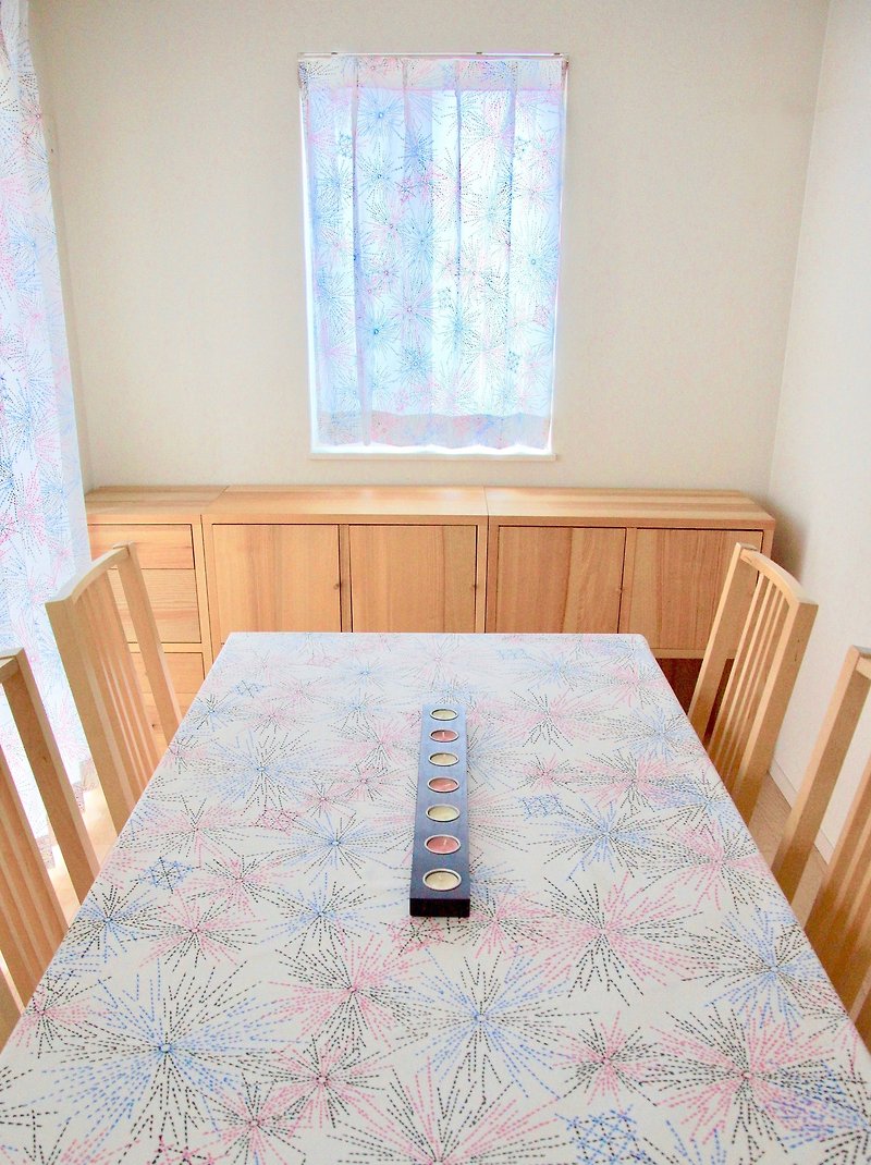 【Table cloth / cover】"Hanabi" (Pink) - Dining Tables & Desks - Cotton & Hemp Pink