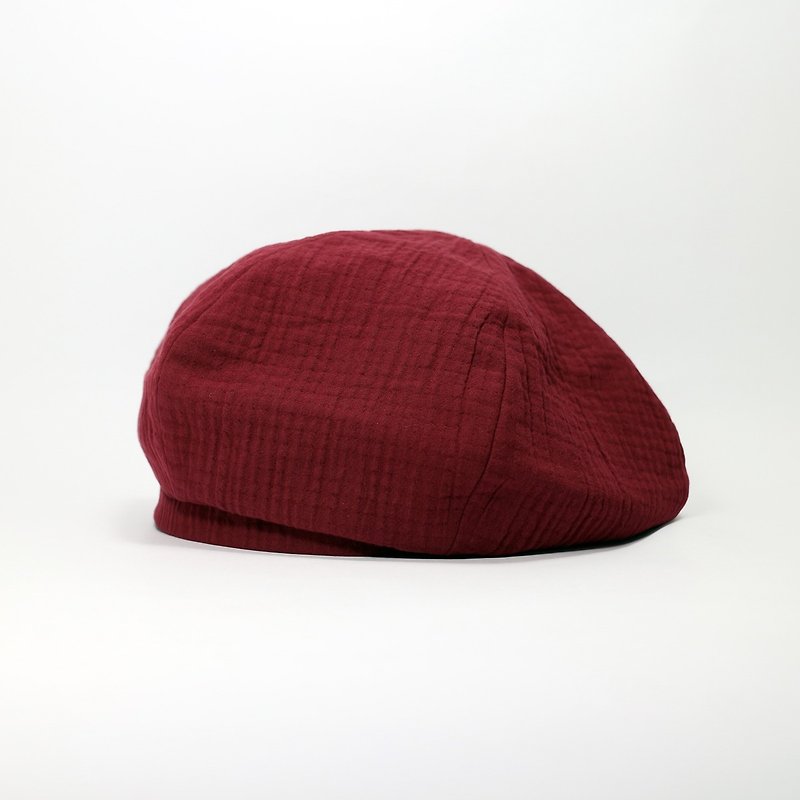 JOJA/Belle/Thick seersucker/burgundy - Hats & Caps - Cotton & Hemp Red