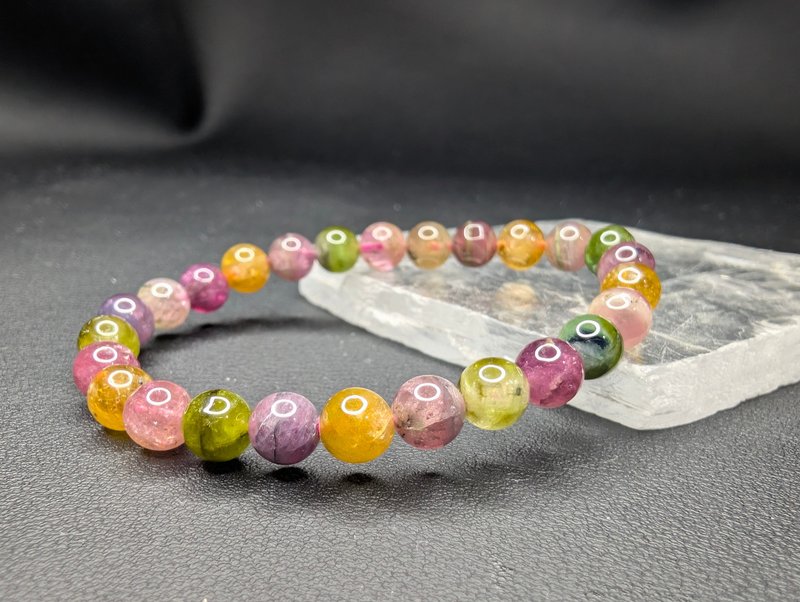 碧璽 Tourmaline 7mm 手串 手鍊 天然水晶 水晶手鍊 - 手鍊/手環 - 水晶 