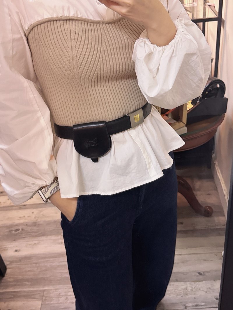 中古正品 Celine 馬車真皮 零錢包 皮革收納套 禮物 男女適用 - 零錢包/小錢包 - 真皮 黑色