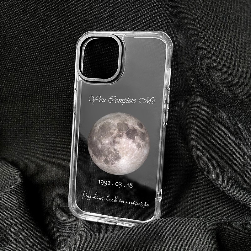 [Customized] Mobile phone case/the moon of the day you were born/military regulations - Phone Cases - Other Materials Transparent