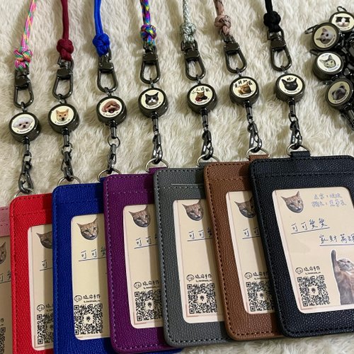 琉沿手作坊 療癒系毛孩伸縮扣證件繩組搭配傘繩編織(長)