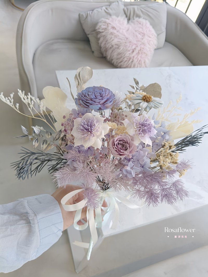 #rosahuaerromantic purple rose bouquet - ช่อดอกไม้แห้ง - พืช/ดอกไม้ 