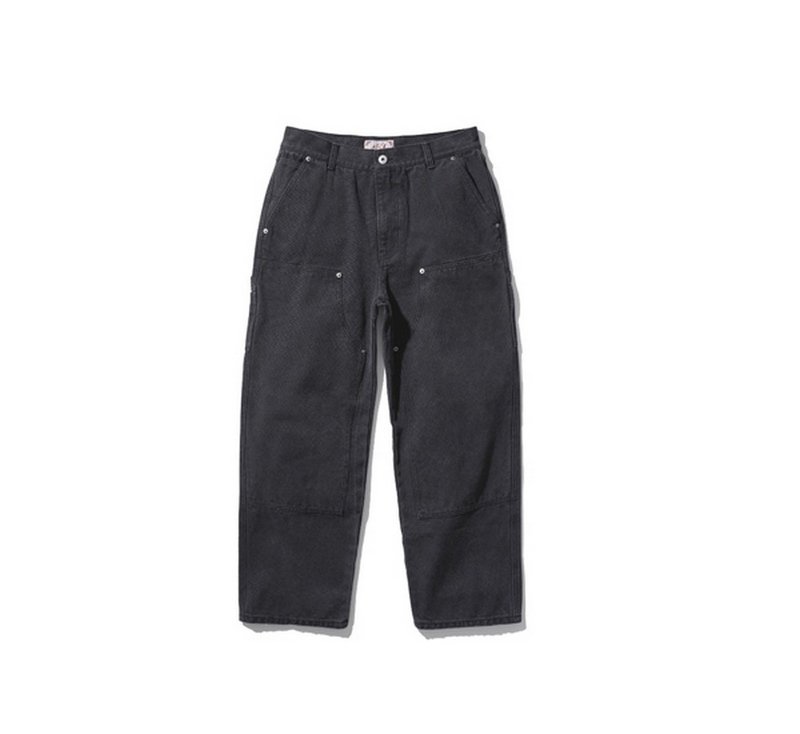 AECA Vintage Double Knee Pigment Pants雙膝工作褲 - 男長褲/休閒褲 - 其他材質 黑色