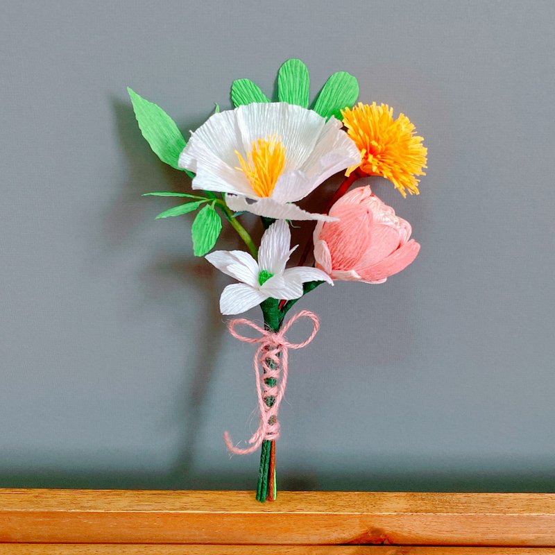 Small bouquet 3D paper flower artwork - Dried Flowers & Bouquets - Paper Multicolor