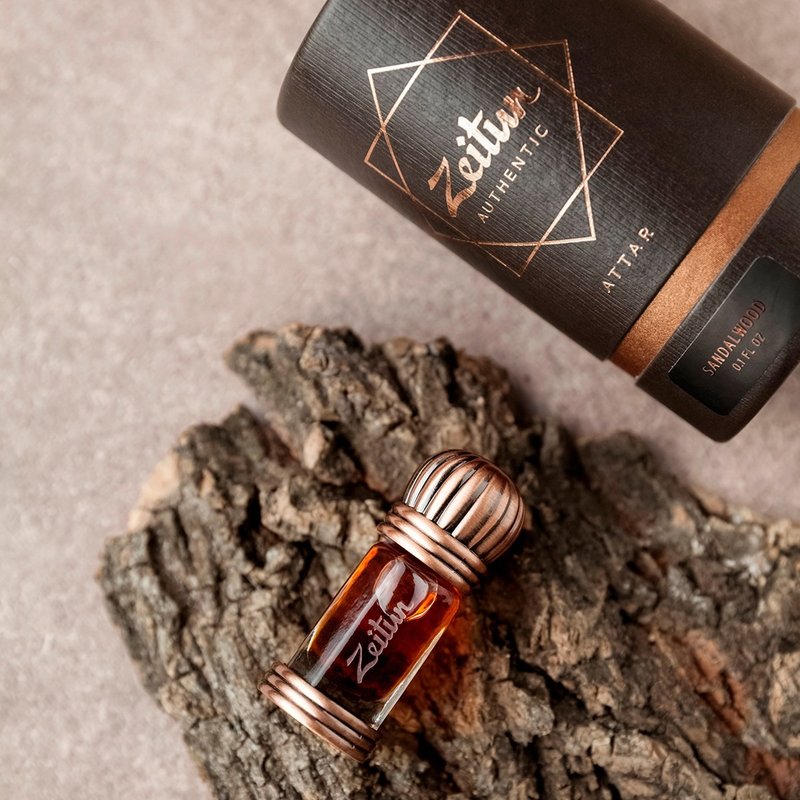Russian Zeitun Shadu Plant Extract Royal Sandalwood (Sandalwood) Attar Perfume Essential Oil 3ml - น้ำหอม - วัสดุอื่นๆ สีนำ้ตาล