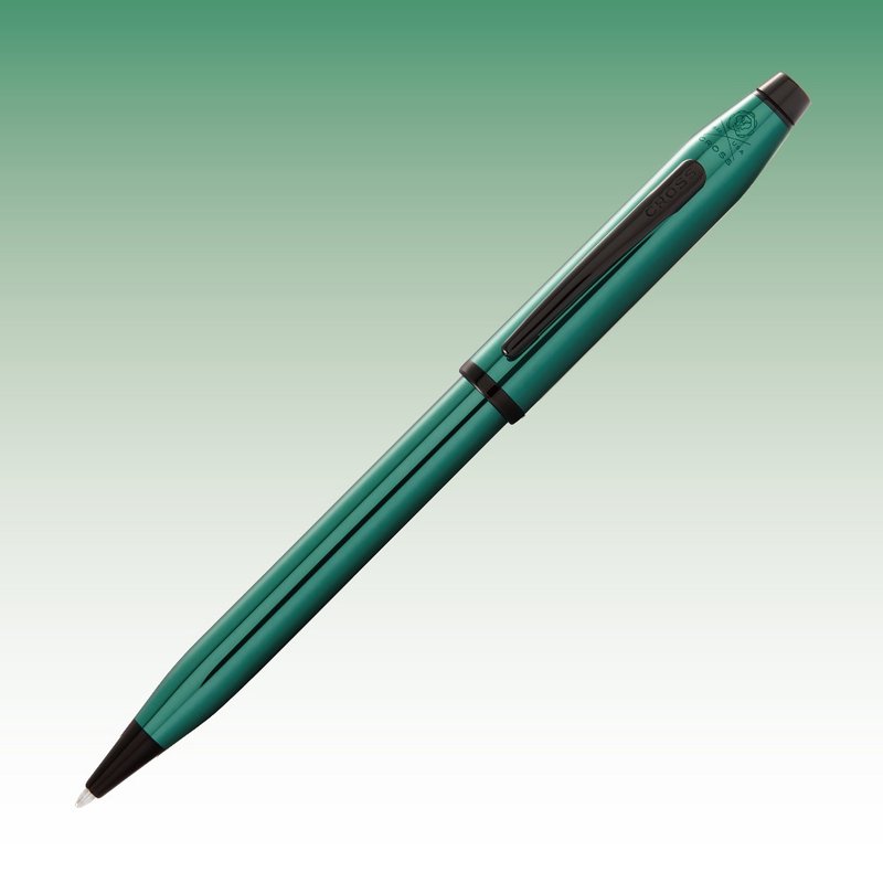 CROSS Century II translucent green PVD black ball pen free engraving (original genuine product) - ปากกา - โลหะ สีเขียว