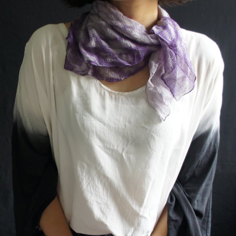 Natural dye - silk scarf - ผ้าพันคอ - ผ้าไหม สีม่วง