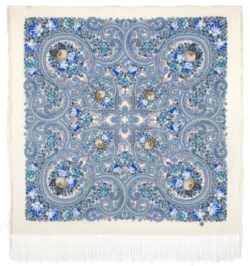 PAVLOVO POSAD SHAWLS Original Pavlovo Posad Russian Shawl 100% Wool Woolen Scarf 110x110 cm 1877-1