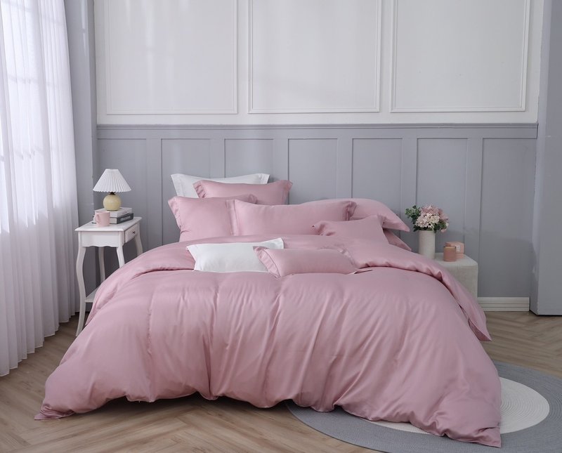 [Enke Home] Fog Powder 400 Woven Tencel Lyocell Series Bed Pack Pillowcase Set Bed Pack Quilt Set - เครื่องนอน - วัสดุอื่นๆ 