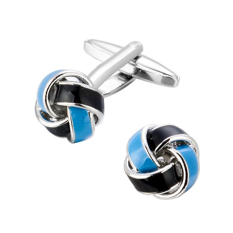 Kings Collection Blue Color Knot Cufflinks KC10025a Blue - Cuff Links - Other Metals Blue