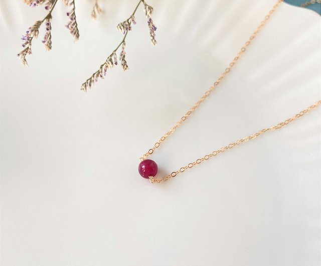 7月誕生石 】一粒 ルビー ネックレス 14kgf ネックレス