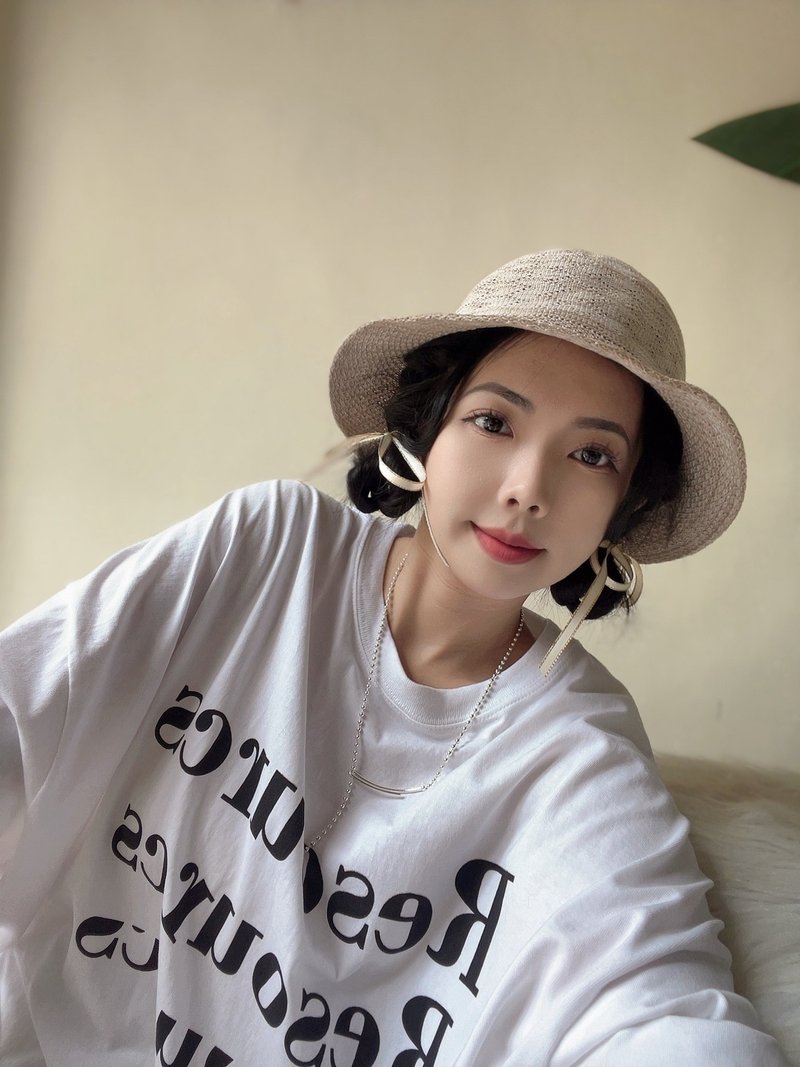 杏米色透涼夏季 漁夫遮陽防曬圓頂淑女帽 picture hat/cloche - 帽子 - 聚酯纖維 多色