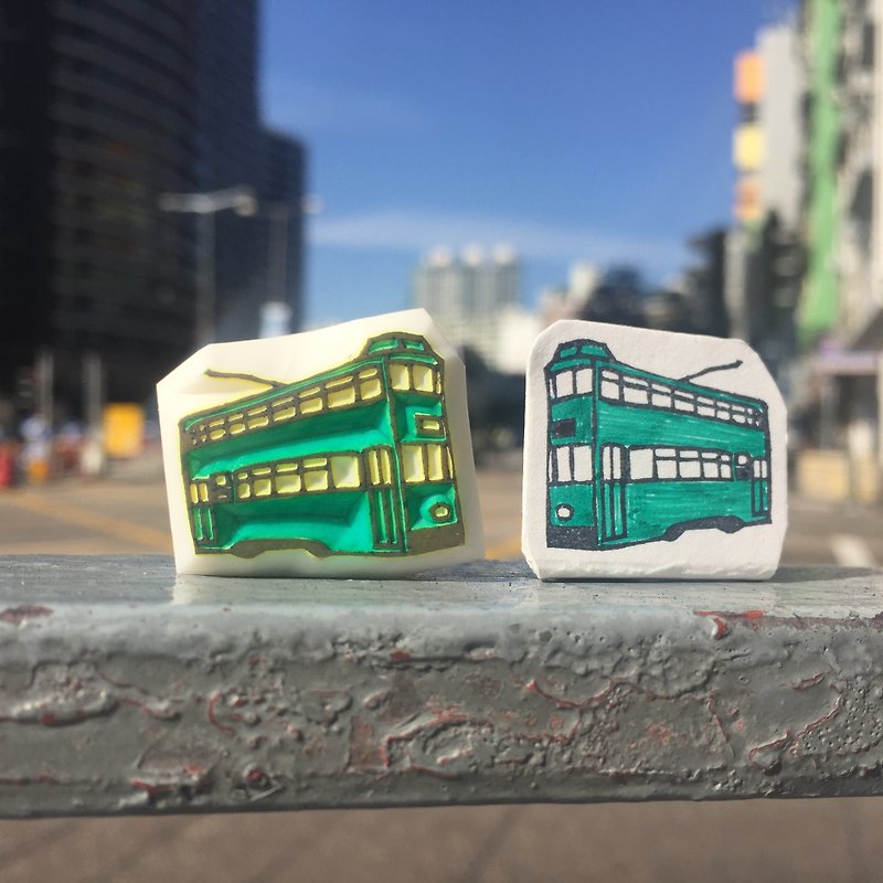 Hong Kong Tram Rubber Stamp - ตราปั๊ม/สแตมป์/หมึก - ยาง 