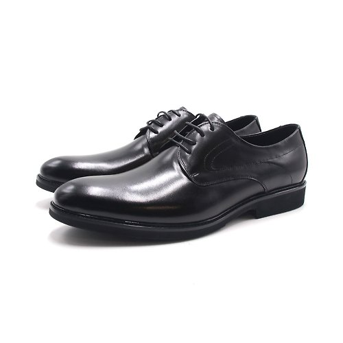 米蘭皮鞋Milano PQ(男)大尺碼細縫線條德比皮鞋 男鞋-黑色