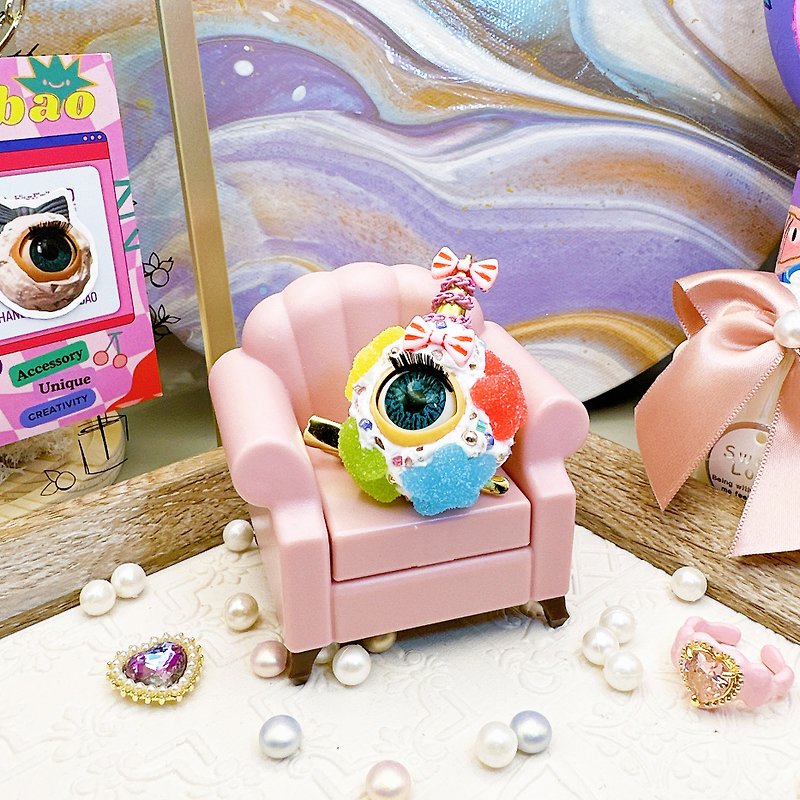QQ Circus Unicorn Series Eyeballs-pins/hairpins (including packaging) - เข็มกลัด - ซิลิคอน 