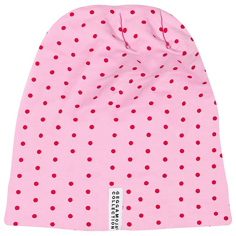 [Nordic children's clothing] Swedish organic cotton baby hat 1 to 2 years old pink dots/red - หมวกเด็ก - ผ้าฝ้าย/ผ้าลินิน สึชมพู