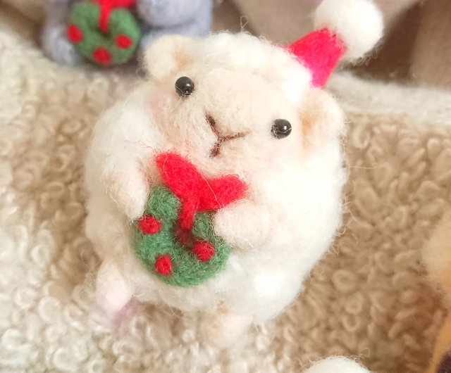 クリスマス限定 クリスマス動物いろいろ 羊毛フェルト人形 - ショップ tugualalala illustration&woolfelt  人形・フィギュア - Pinkoi