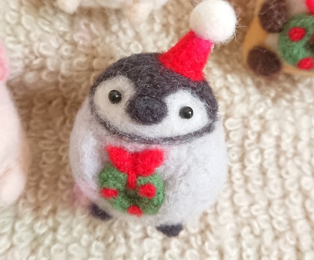 クリスマス限定 クリスマス動物いろいろ 羊毛フェルト人形 - ショップ tugualalala illustration&woolfelt  人形・フィギュア - Pinkoi