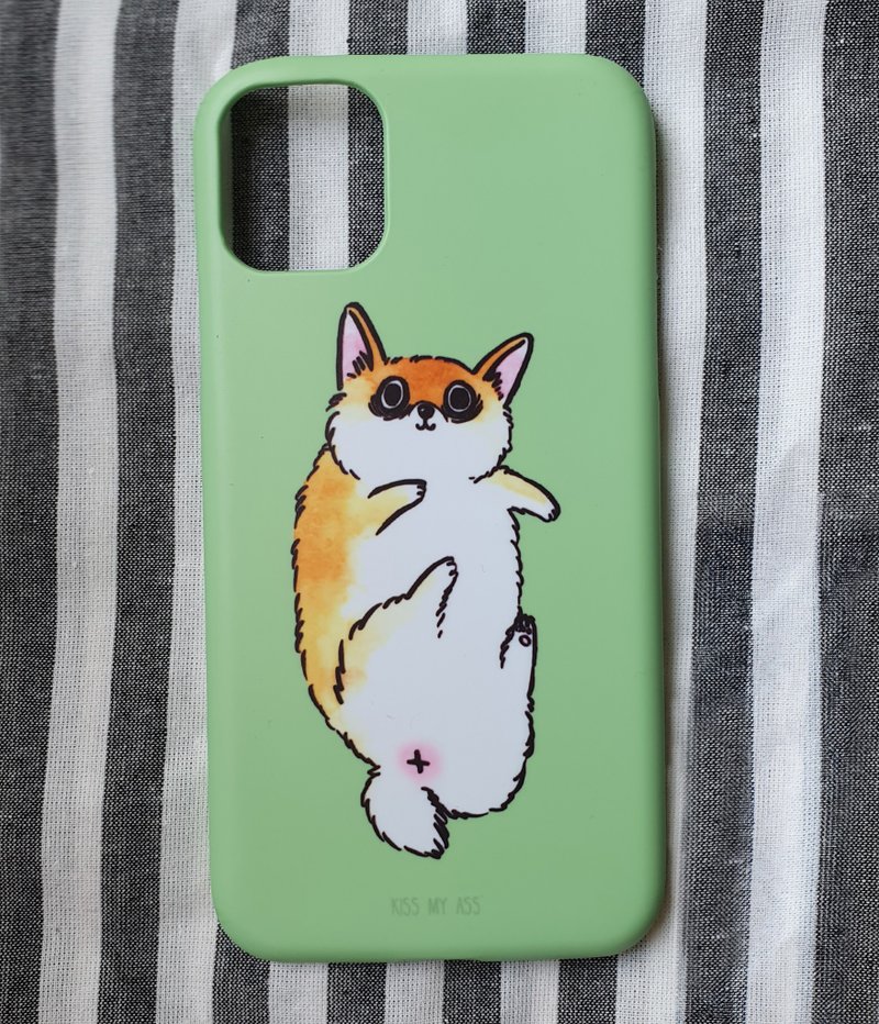 'Kiss my ass' Corgi iPhone Casing - 手機殼/手機套 - 塑膠 綠色