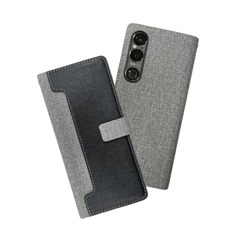 CASE SHOP SONY Xperia 1 VI 前收納側掀皮套-黑 - 手機殼/手機套 - 人造皮革 黑色