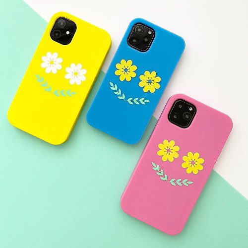 Candies 【Candies】Simple系列 Smile Flower 藍 - iPhone 11 Pro