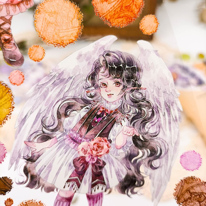 GL1299_angel fairy tale/ Masking Tape - มาสกิ้งเทป - พลาสติก หลากหลายสี