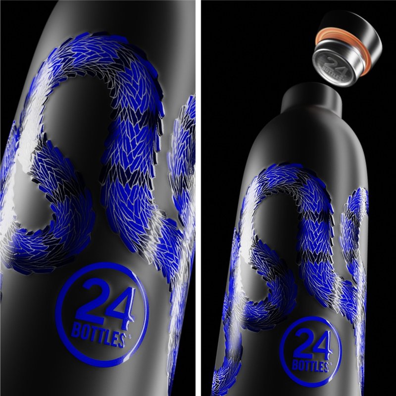 義大利24Bottles高耐磨保溫瓶500ml-米蘭 INTER 藍黑軍團 /聯名款 - 保溫瓶/保溫杯 - 不鏽鋼 多色