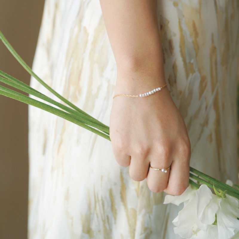 14kgf 淡水珍珠 細鍊項鍊 - 手鍊/手環 - 其他金屬 多色