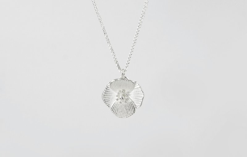 I-Shan13 | Poppy Flower Necklace - Necklaces - Other Metals Silver