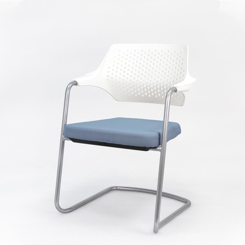 Mojo Bow Visitor Chair | White Back x Multicolor Seat Cushion | Commercial Space - Chairs & Sofas - Other Metals Multicolor