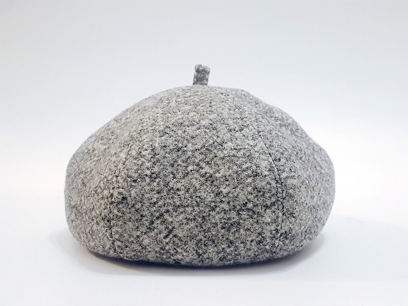 Literary Youth Fashion Pumpkin Hat-Blended Gray#Gift#Autumn and Winter#Warmth#Thick Wool#Painter Hat#Beret - หมวก - วัสดุอื่นๆ สีเทา