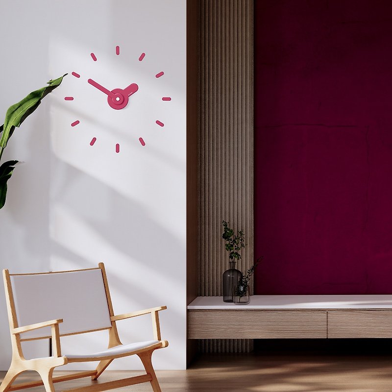 On-Time Wall Clock Peel and Stick V1M Cherry Pink 48-60 Cm. - Clocks - Aluminum Alloy Pink