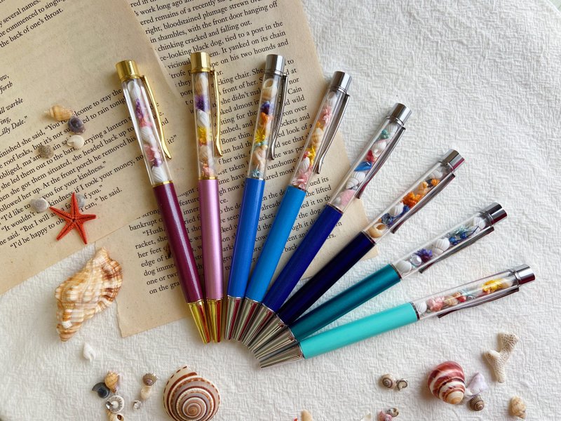 Shell flower pen | Graduation | Teacher's Day | Gift exchange | Birthday [Teacher's Day gift] - Ballpoint & Gel Pens - Plants & Flowers Blue